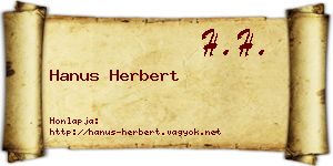 Hanus Herbert névjegykártya